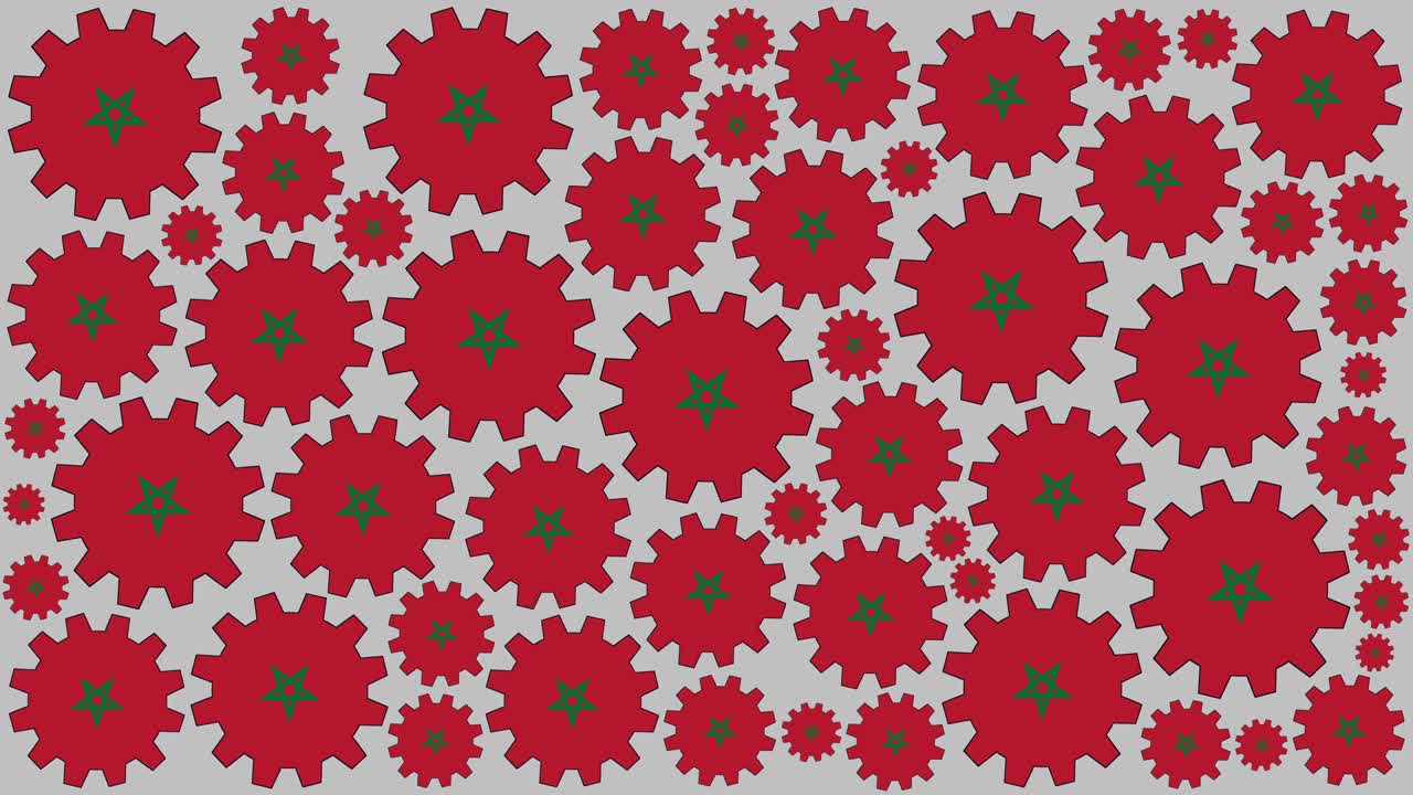 el fondo de las engranajes de la bandera marroquí