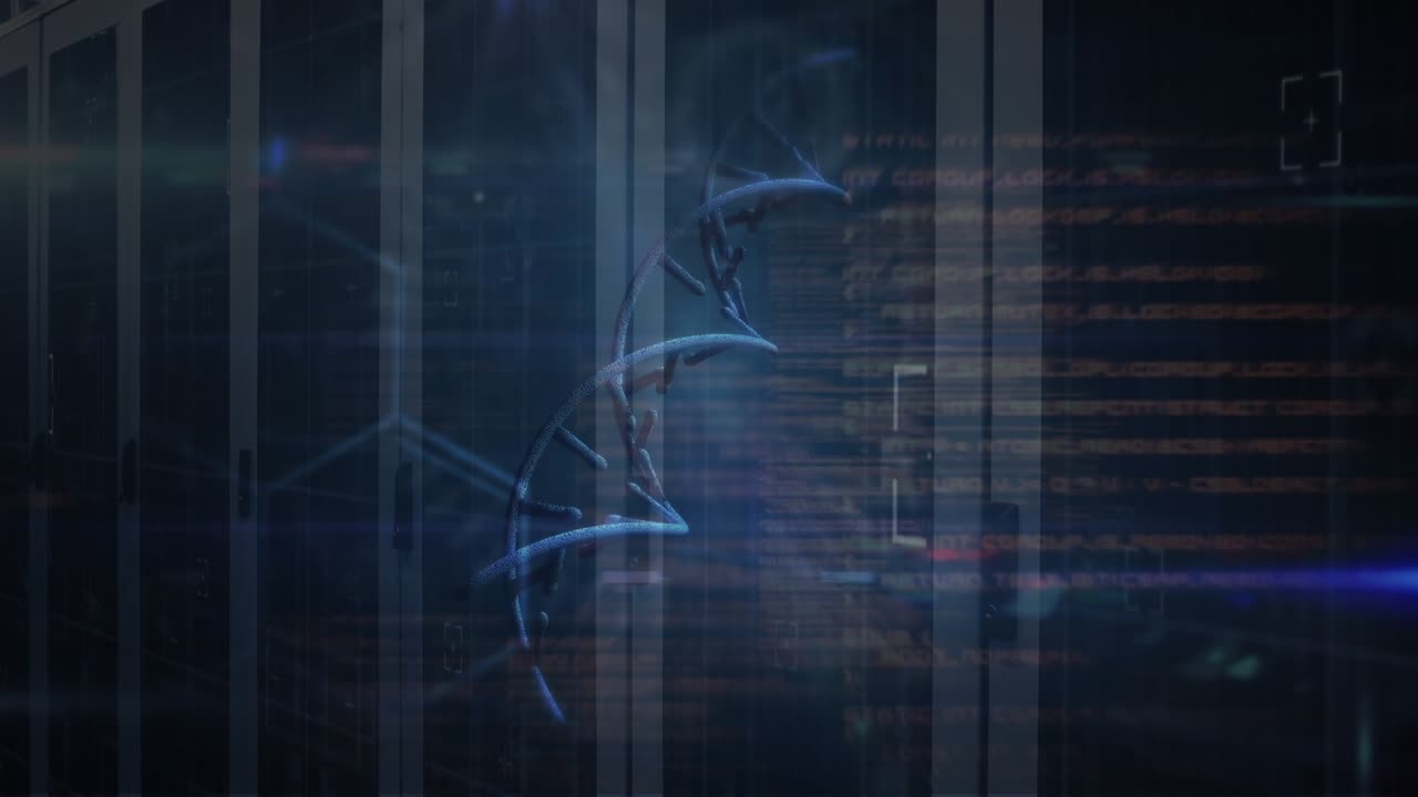 Animation of dna, data and identity over servers