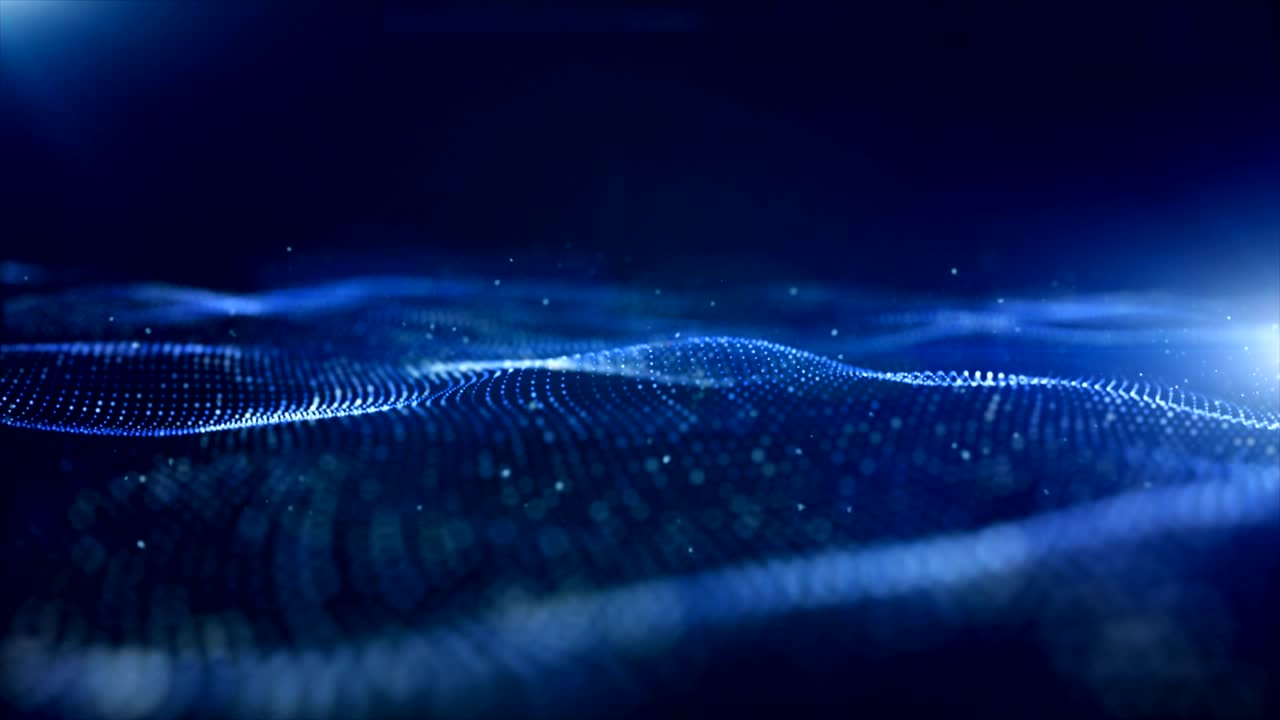 abstracto color azul partículas digitales fondo de movimiento de onda