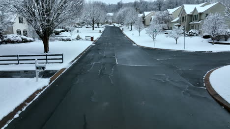 winter snow in suburban home setting