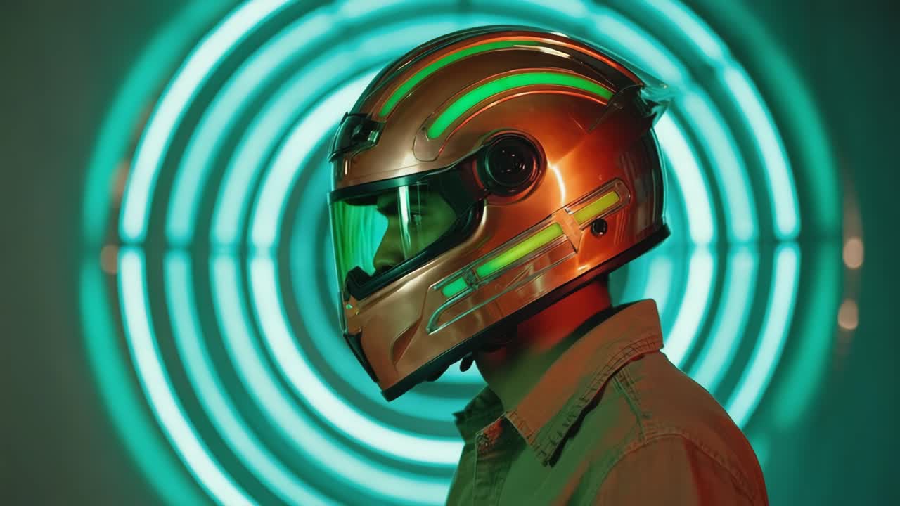 Futuristic Neon Helmet