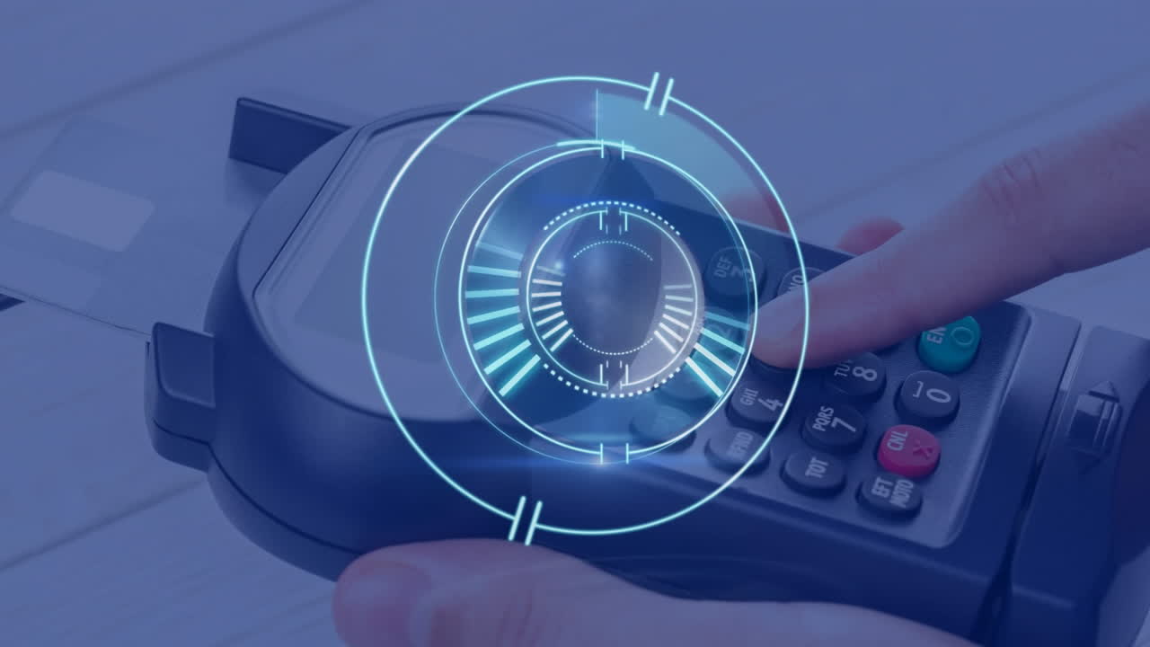 animación del alcance de la exploración a través de teléfonos inteligentes y terminales de pago