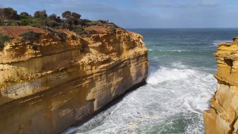 coastal cliffs and waves of the great ocean road