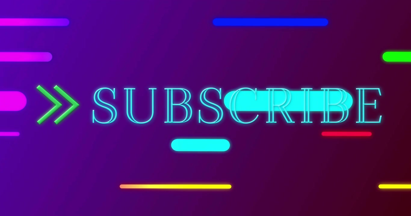 In loop, la parola "ISCRIVITI" che pulsa al neon mentre barre colorate scorrono per incentivare le iscrizioni
