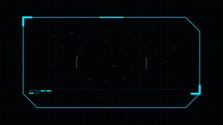 Futuristic Digital HUD Interface Overlay with Scanning Circle