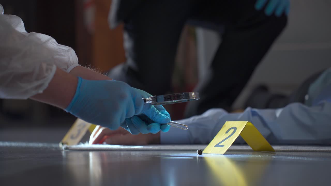 investigación policial de la escena del crimen. criminología.