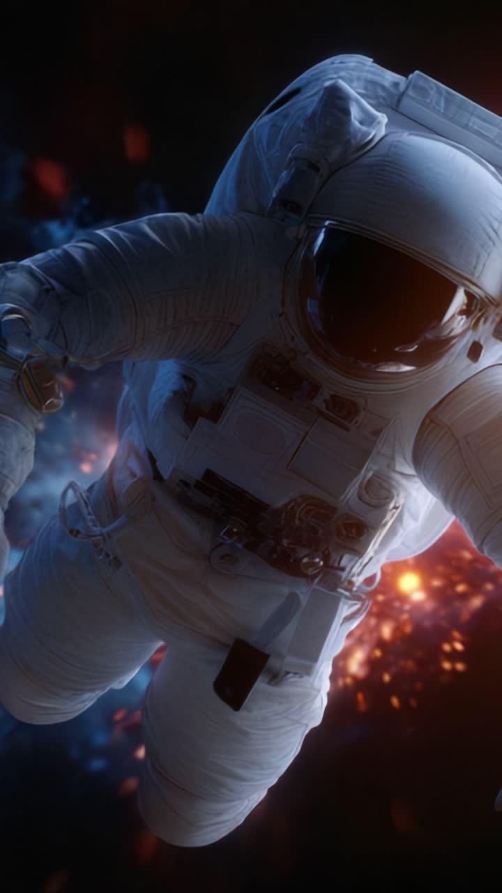 Astonishing Visual of an Astronaut in Space, Suspended in a Dazzling Cosmic Nebula, Bringing to Life the Wonders of Space Exploration and Human Ingenuity