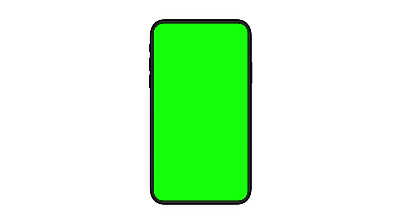 4K animation of moving smartphone mockups.
Green background for chroma key on the smartphone screen.