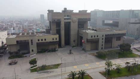 Drone-video-of-the-Ministry-of-Culture-of-Peru,-in-the-city-of-Lima