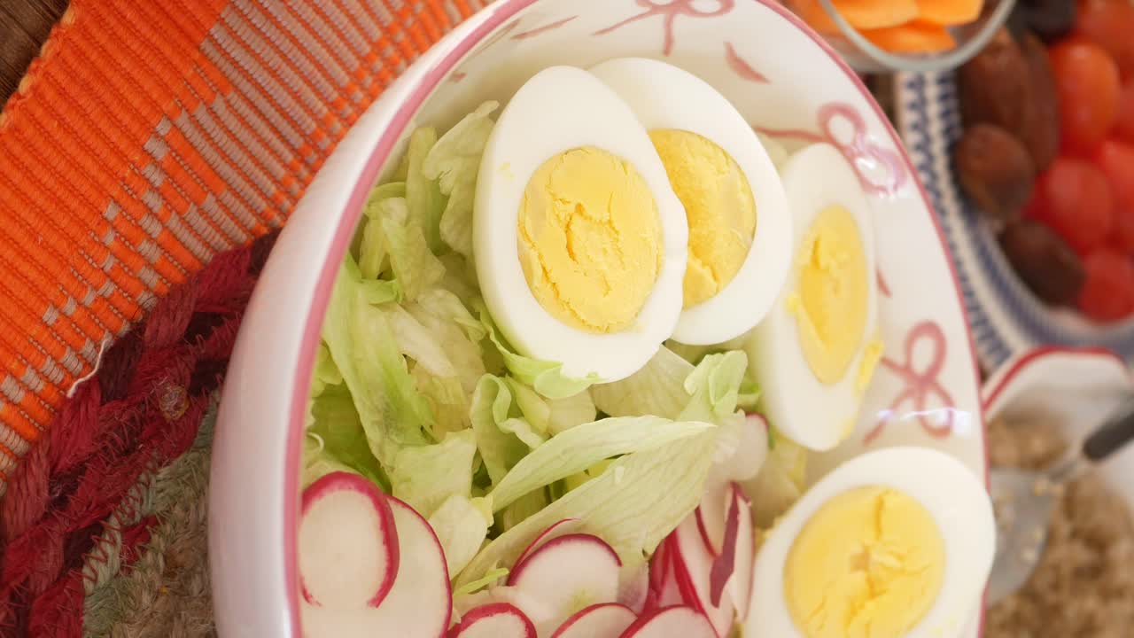 Healthy Salad with Eggs and Radishes