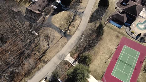 norton shores community from the air during a late winter melt