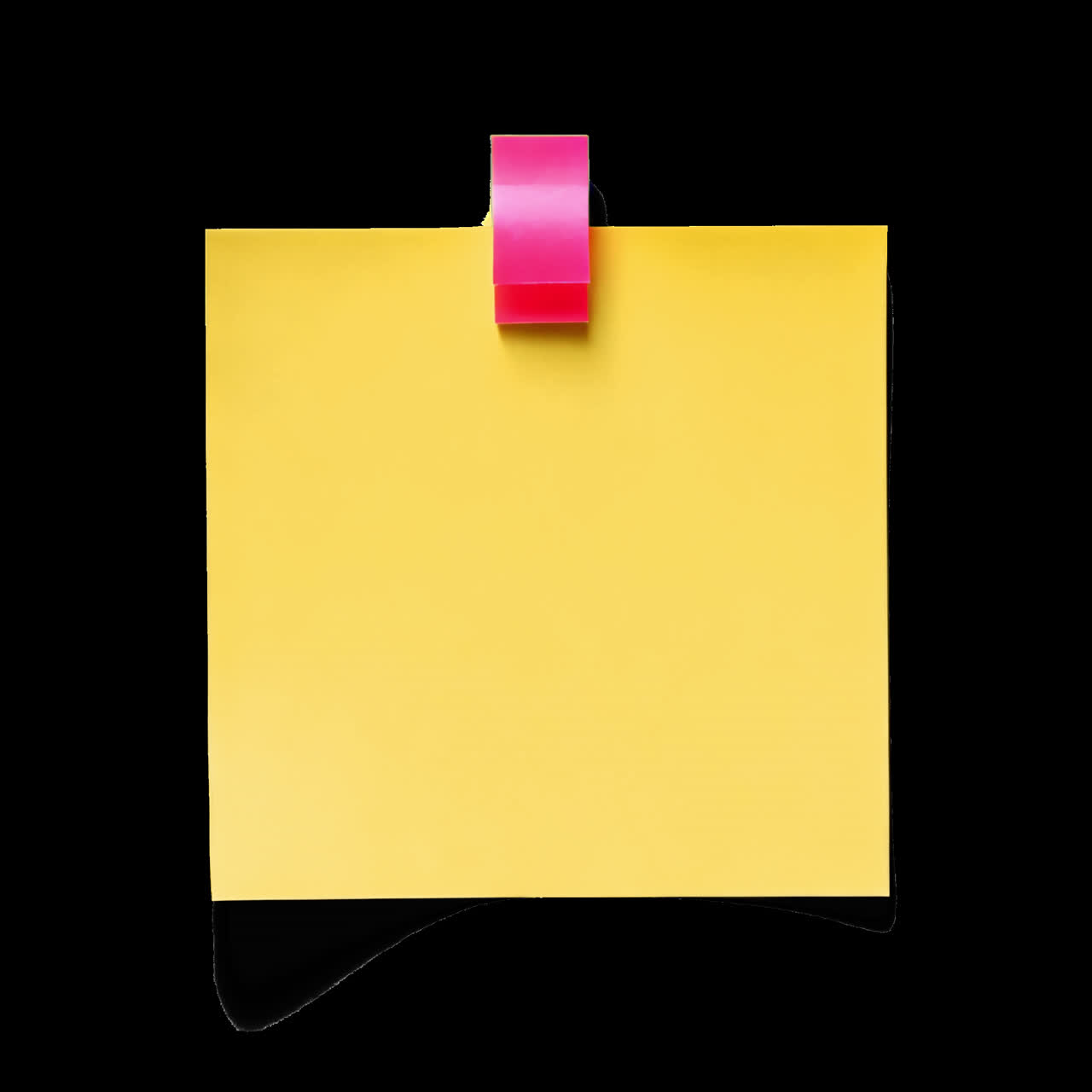 Colorful sticky note reminder animation isolated asset, transparent 4K video, alpha channel, ProRes