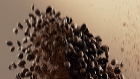 scattered coffee beans