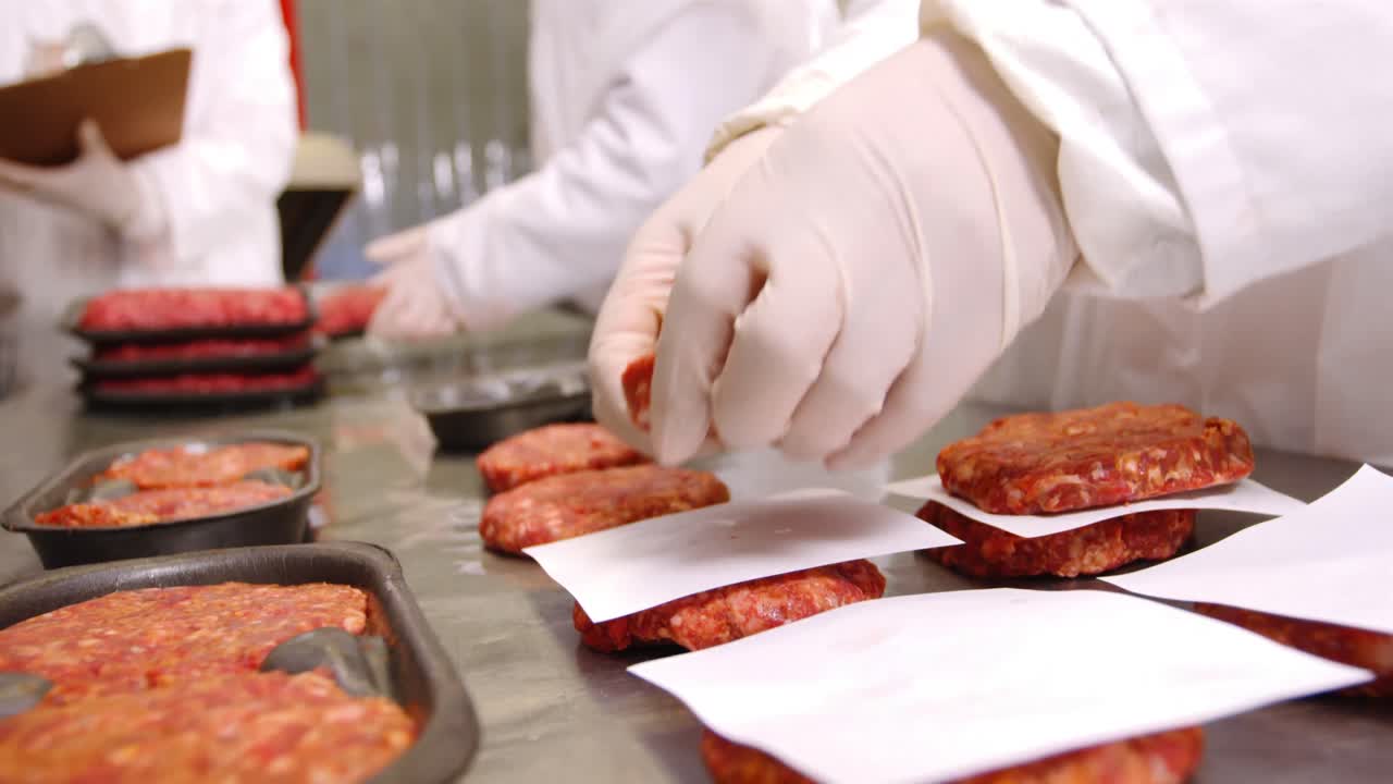 Team of butchers working