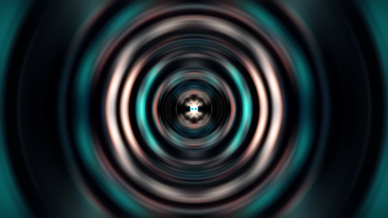 Abstract Glowing Flicker blue gold Neon circle Light kaleidoscope Wave Symmetrical Motion Background. Looping futuristic kaleidoscope digital particles mesh abstract motion. For cyber technology intro BG, VJ loop,