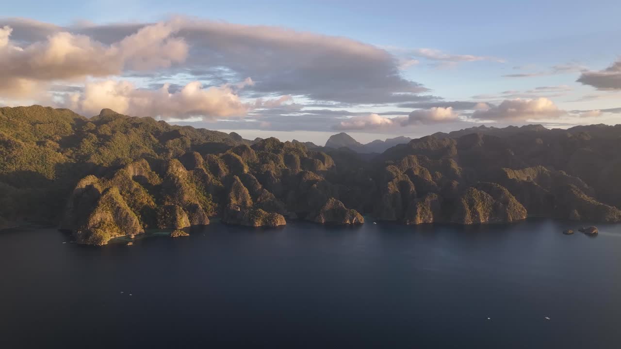 Beautiful scenic view of Coron Island during sunset in Palawan, Philippines. Travel destination