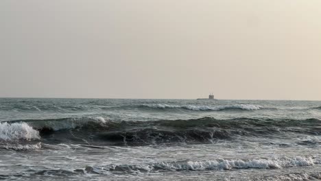 an indian submarine near the shore of puri for navy day 2025.