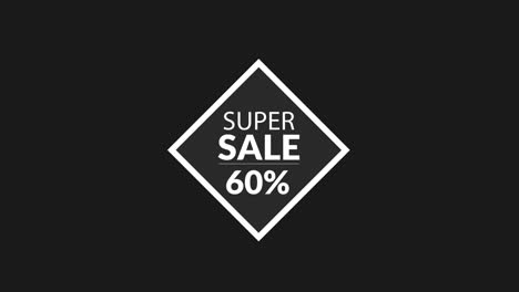 Super-Sale-60-Prozent-Rabatt-Auf-Die-Verwendung-Von-Wortanimationen-Für-Landing-Page,-Website,-Blog,-Verkaufsförderung,-Werbung,-Marketing.-Auf-Transparentem-Hintergrund-Mit-Alphakanal