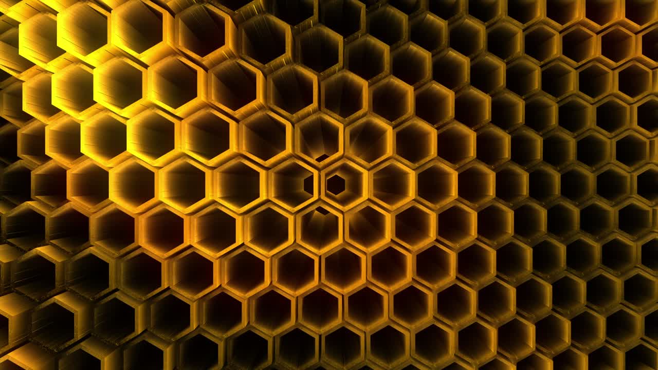 Abstract hexagon animation multicolor pattern 4K smooth concept