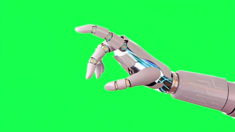 futuristic robotic hand technology animation, transparent 4k video, green screen