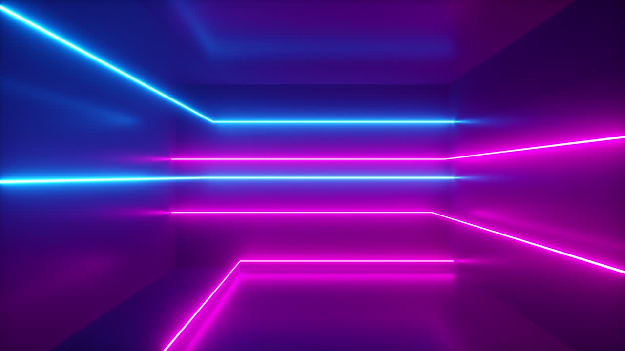 Sala con luci al neon