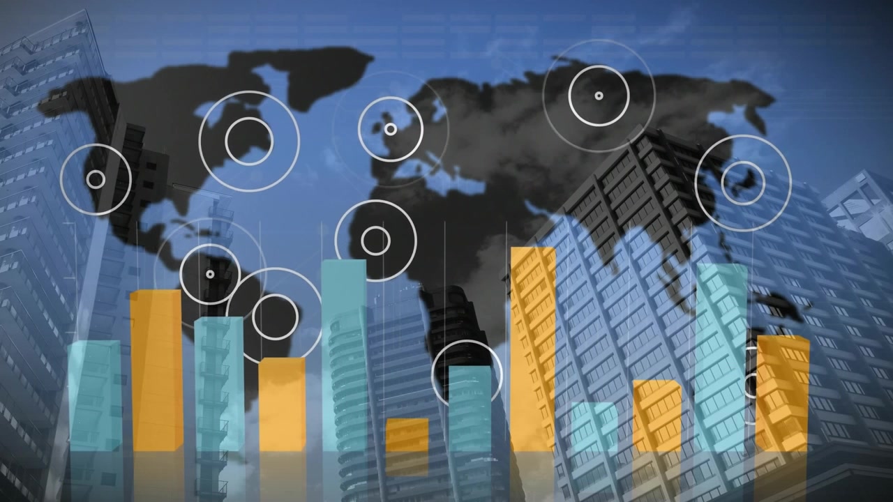 Animation of world map and statistics with data processing