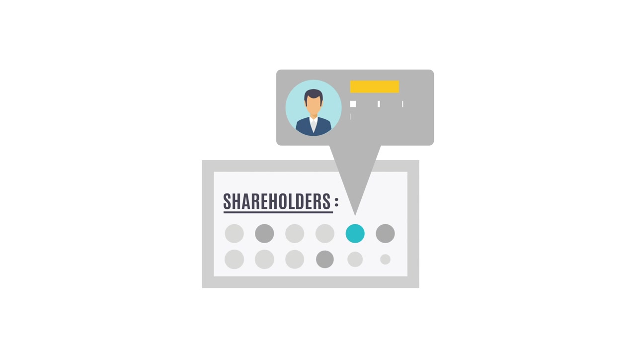 Animated Graphic Showing Shareholder Information with Profile Icon