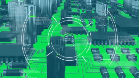 Animation-Des-Scope-Scannens-Und-Der-Datenverarbeitung-über-Eine-Computerplatine