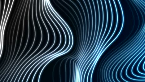 líneas onduladas curvas de neón azul blanco animación de video