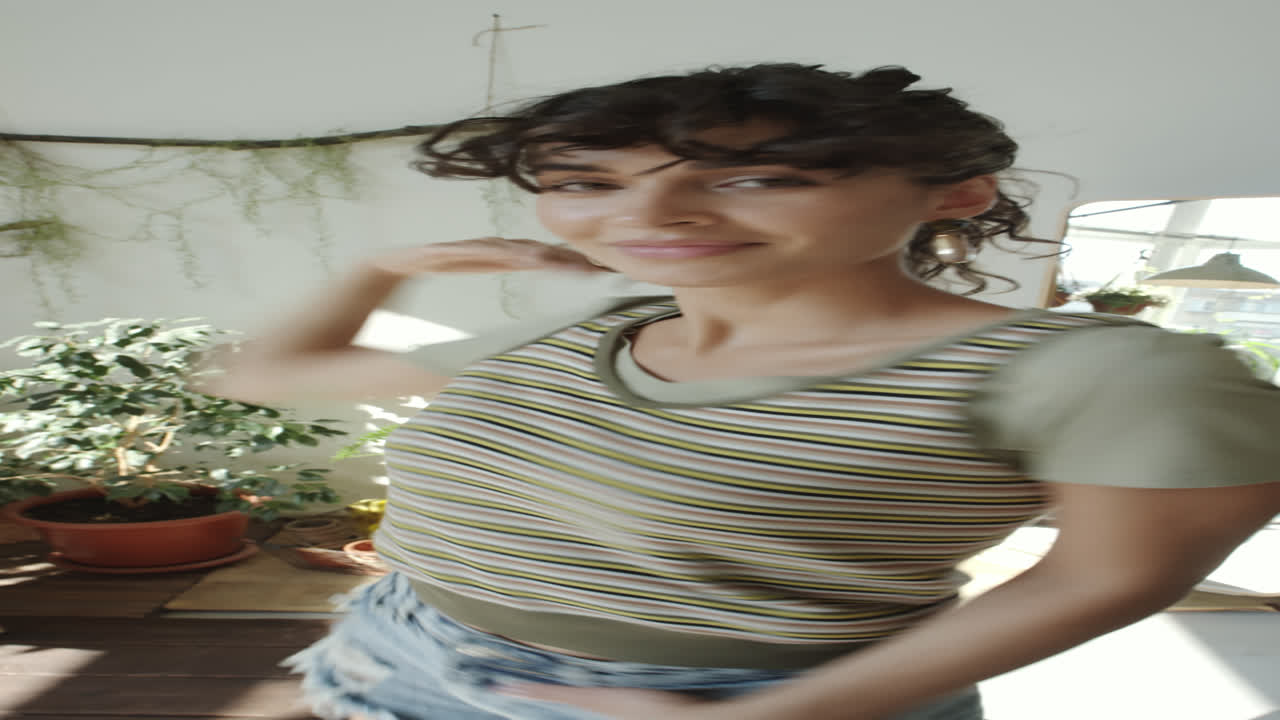 Girl Filming Outfit Change Video