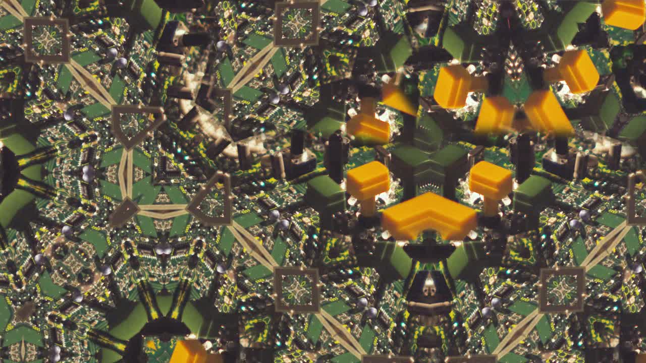 어지러운 아날로그 회로판 패턴 노란색 녹색 검은색 회전하고 성장