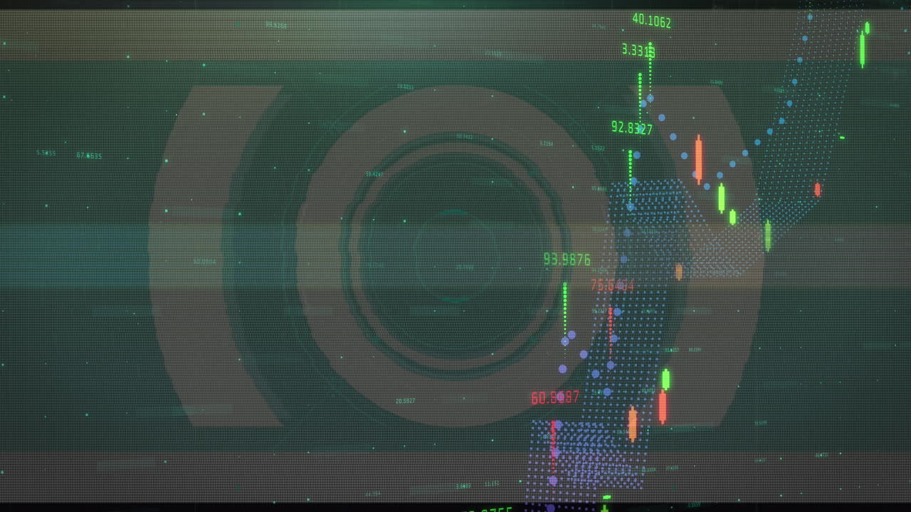 animación del procesamiento de datos sobre el escaneo del alcance