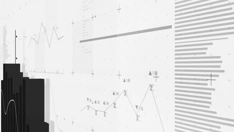 animación del procesamiento de datos financieros sobre un fondo blanco