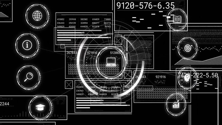Animation of scope with connections and data processing