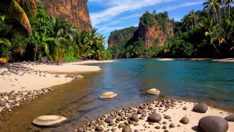 tropical river and beach paradise
