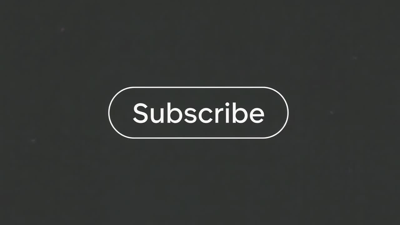 On play, white outline Subscribe pill expanding in dark gray grain backdrop, inviting subscription