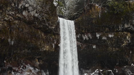 spectacular brandywine falls near whistler, british columbia, canada - close up, drone shot