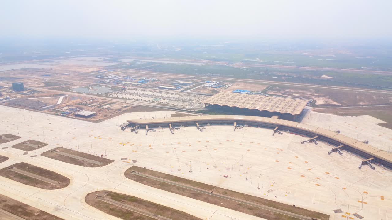 Aerial shot of Techo International Airport in Phnom Penh, Kandal Province