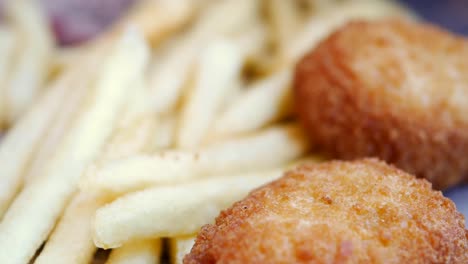 crispy chicken nuggets and french fries