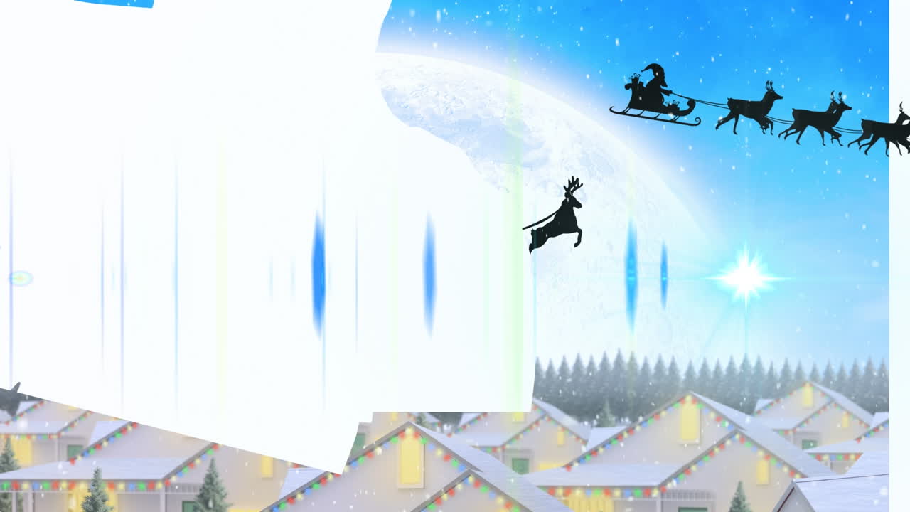 크리스마스 산타클로스의 애니메이션.  ⁇ 랑이와 눈이 떨어지는  ⁇ 매