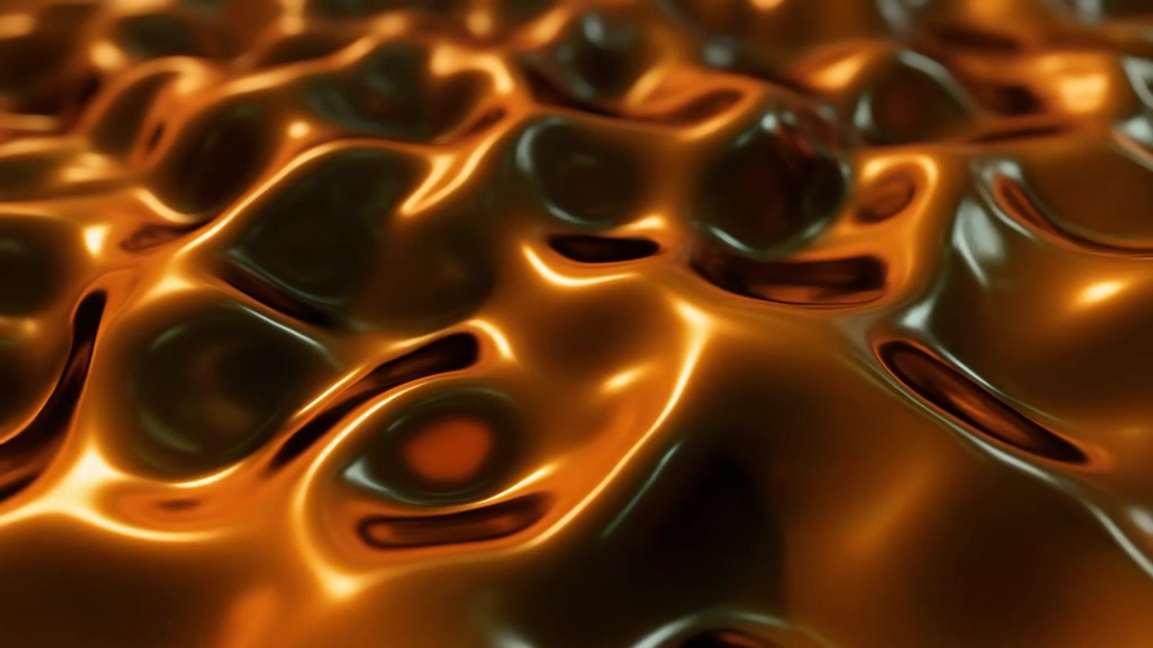 Sfondo Astratto di Superficie di Metallo Liquido Dorato Increspata