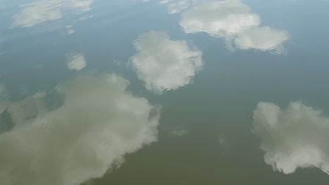 reflection of the clouds on the surface of the water