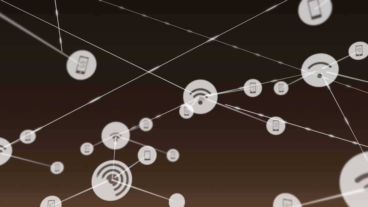 검은 바탕 위의 연결 네트워크의 애니메이션