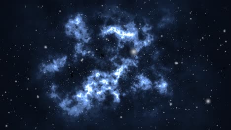 nebula clouds in the universe moving bluish in color