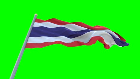 thailand flag on green screen background , seamless loop animation.