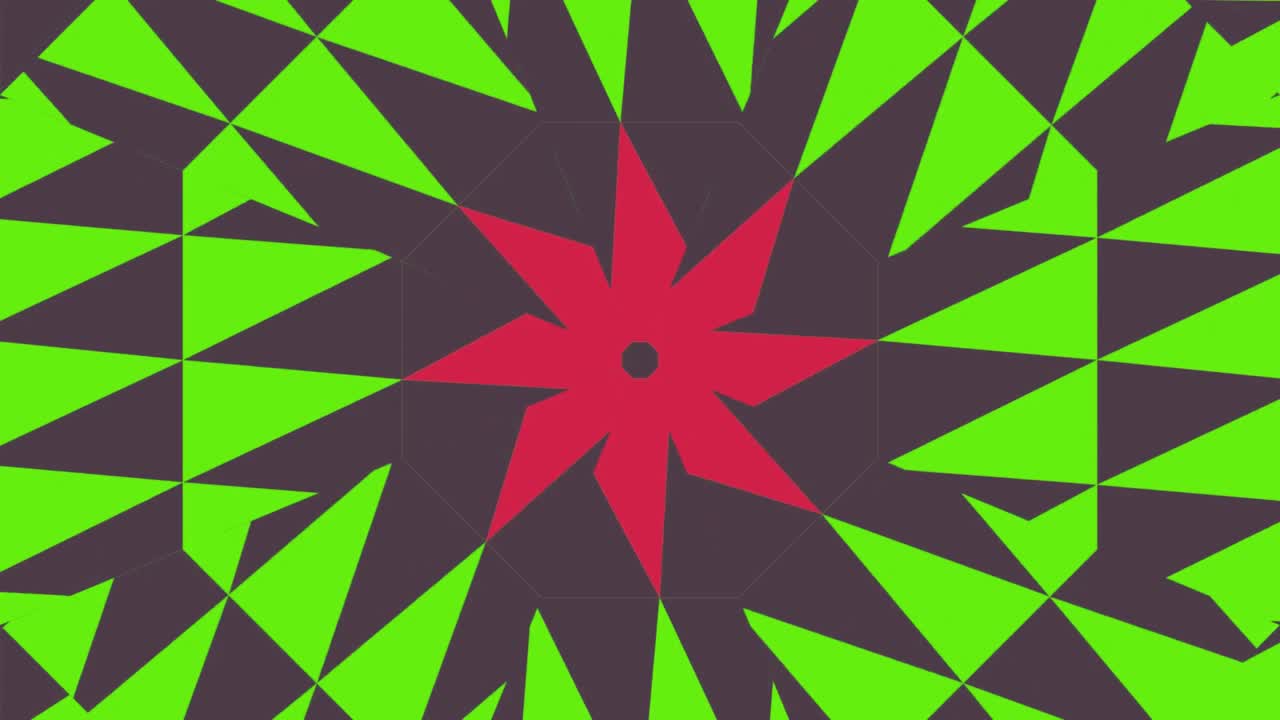 Forme geometriche astratte dinamiche che trasformano un motivo caleidoscopico