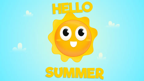 an animation of a hello summer background