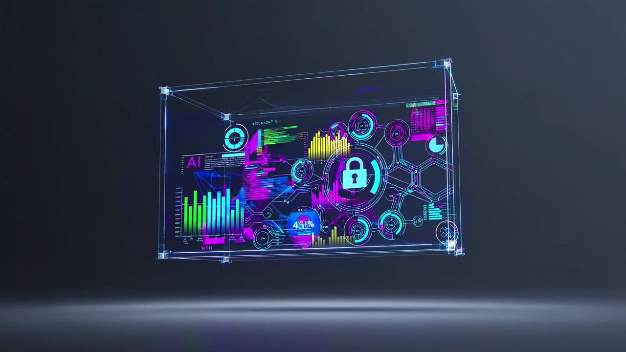 Visualisering av cybersikkerhetsdata med digitalt låseikon