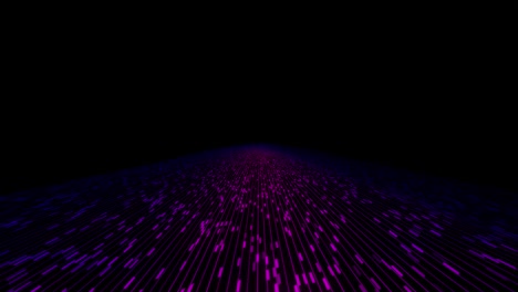 ciberespacio de base de datos digital. algoritmos de decodificación de software hackeado. seguridad cibernética con partículas rosadas en movimiento. visualización de grandes datos. renderización 3d.