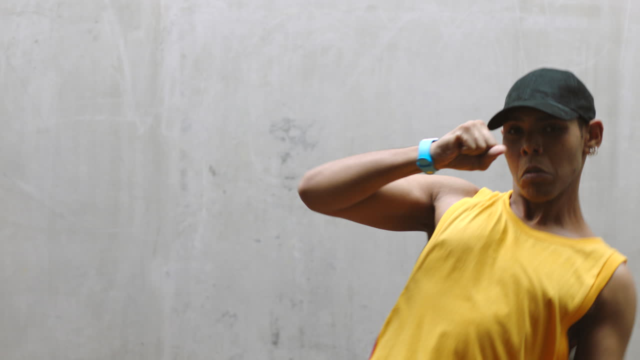 Creative, art and urban dancer with man training
